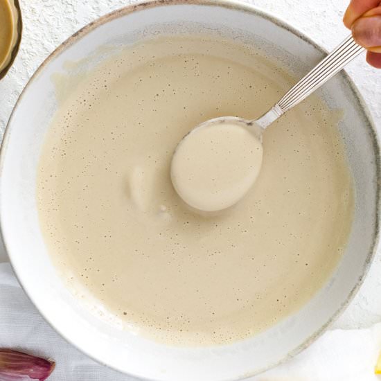 Easy Tahini Sauce - Recipe photo by theplantbasedschool