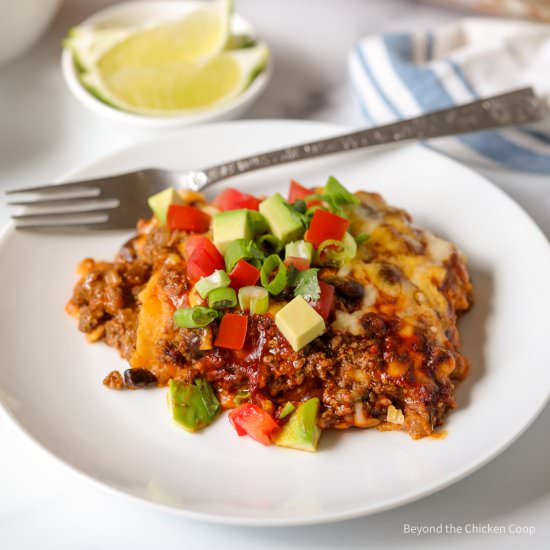 Enchilada Casserole - Recipe photo by BeyondtheCoop