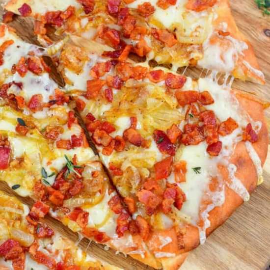 Caramelized Onion & Bacon Flatbread - Recipe photo by WillCookForSmiles