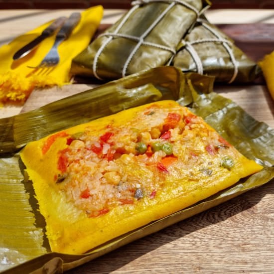 Vegan Colombian Tamales - Recipe photo by Vecina Vegetariana