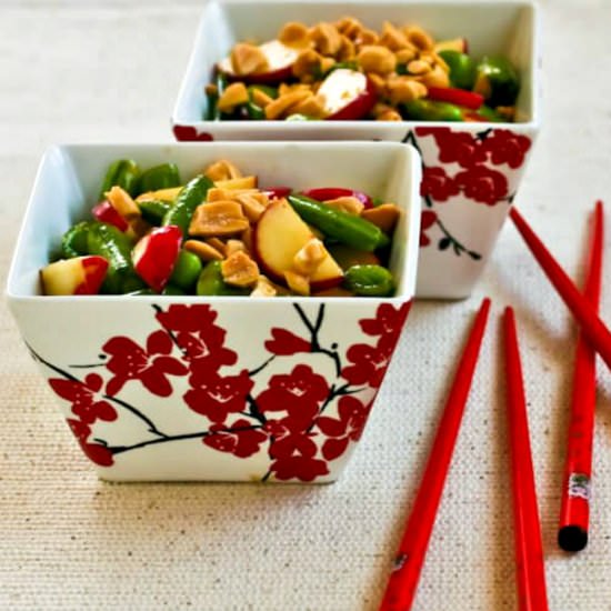 Sugar Snap Pea Salad - Recipe photo by kalynskitchen