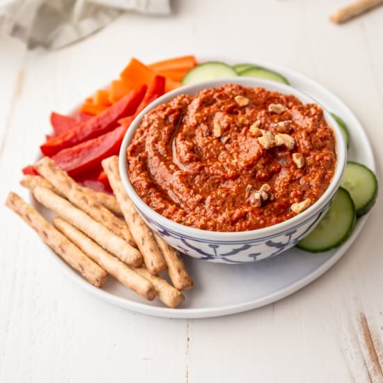 Muhammara – Roasted Red Pepper Dip - Recipe photo by InquiringChef