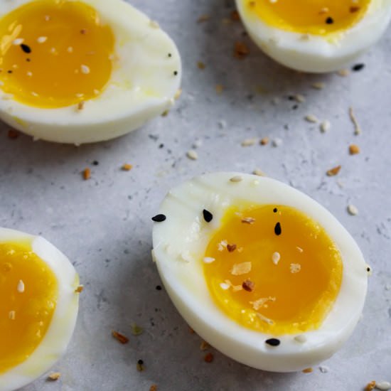 The Perfect Jammy Eggs - Recipe photo by simplyscrumptiouseats
