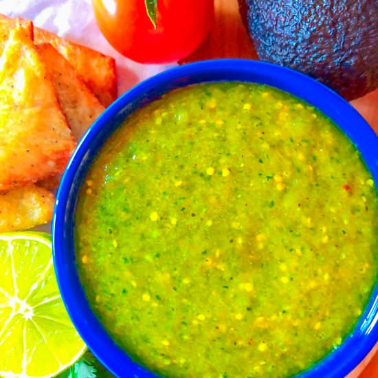 Green Salsa Verde with Tomatillos - Recipe photo by Rad Foodie