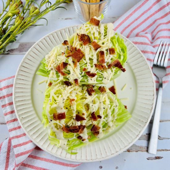 Caesar Bacon Wedge Salad - Recipe photo by One Hot Oven