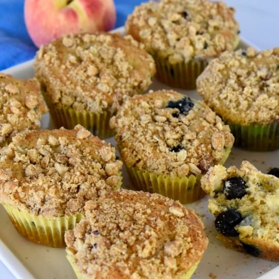 Blueberry Peach Muffins - Recipe photo by thisdelicioushouse