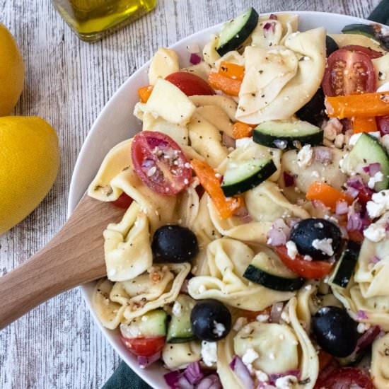Mediterranean Pasta Salad with Tort - Recipe photo by piece.of.lulu