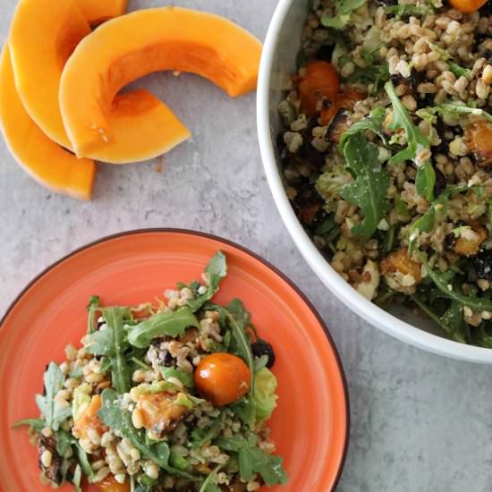 Farro Salad with Butternut Squash - Recipe photo by Man Meets Oven