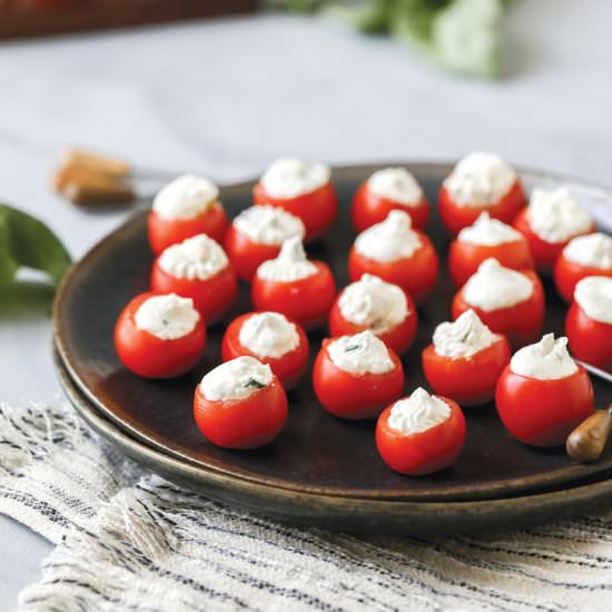 Stuffed Cherry Tomatoes - Recipe photo by farmflavor