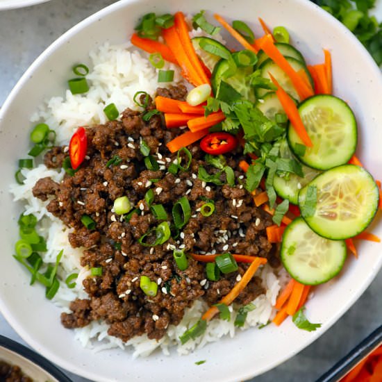 Instant Pot Korean Ground Beef Bowl - Recipe photo by IrenaMacri