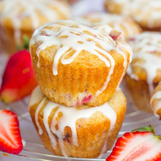 Strawberry Muffins - Recipe photo by Kathryns.kitchen.blog