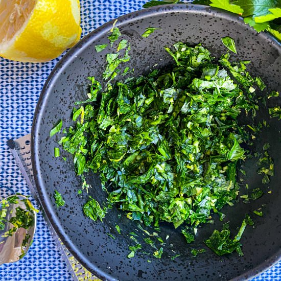 Classic Italian Gremolata Sauce - Recipe photo by TastefullyGrace