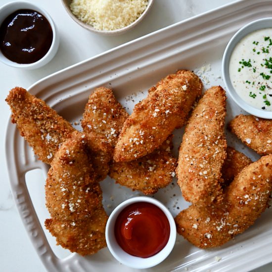 Parmesan Baked Chicken Tenders - Recipe photo by justataste