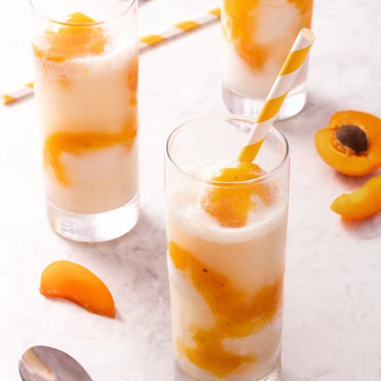 Sparkling Wine Floats with Apricots - Recipe photo by jillshough