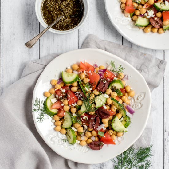 Lettuceless Greek Salad - Recipe photo by farmflavor
