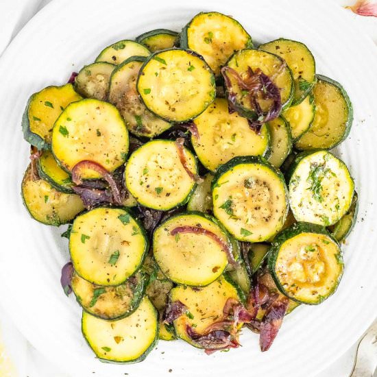 Easy Sauteed Zucchini - Recipe photo by theplantbasedschool