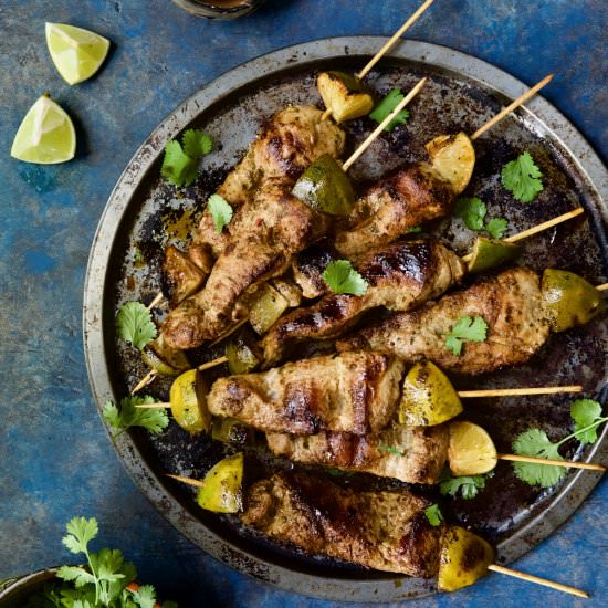Mojo-Marinated Pork Skewers - Recipe photo by fromachefskitchen