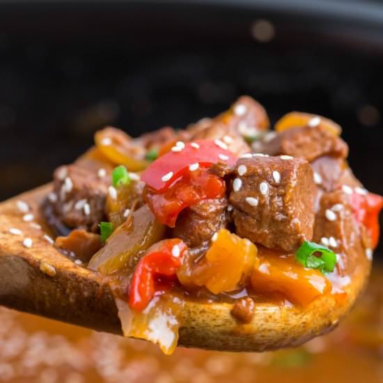 Crockpot Sweet and Sour Pork - Recipe photo by familyfreshmeals