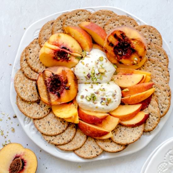 Grilled Peach Burrata Salad - Recipe photo by farmflavor