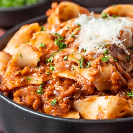 Lentil Ragu - Recipe photo by lovingitvegan