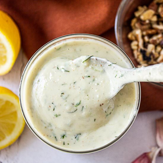 Creamy Vegan Walnut Salad Dressing - Recipe photo by wildandwhelm