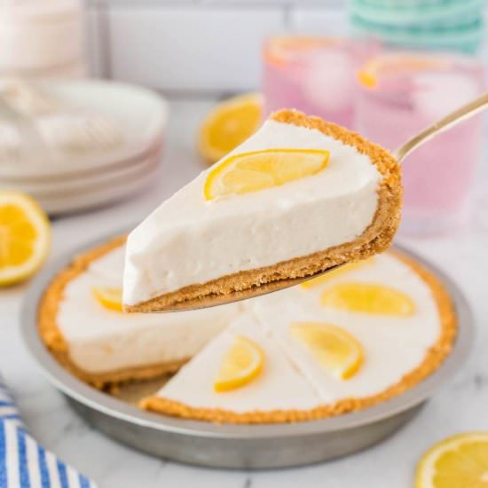 Frozen Lemonade Pie - Recipe photo by noshingwiththenolands