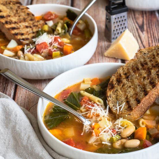Spring vegetable minestrone - Recipe photo by Parsley and Parm