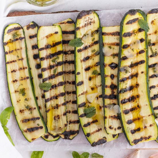 Easy Grilled Zucchini - Recipe photo by theplantbasedschool