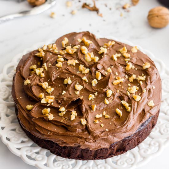 Chocolate Walnut Cake - Recipe photo by PastryWishes