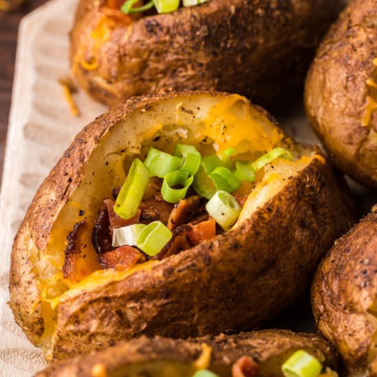 Smoked Baked Potatoes - Recipe photo by BBQing With The Nolands