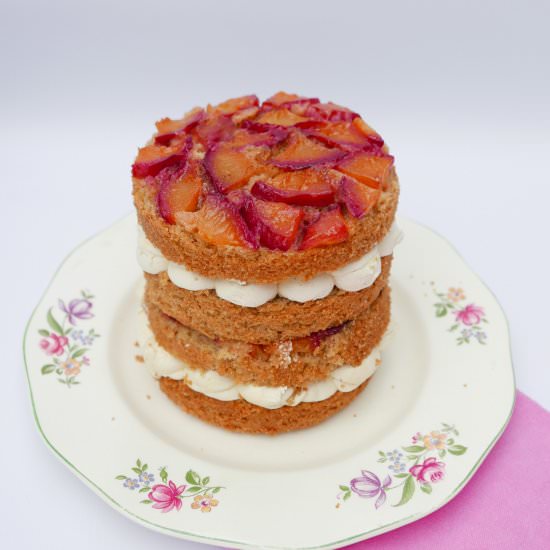 Plum Upside Down Cake - Recipe photo by Daisy Cake Company