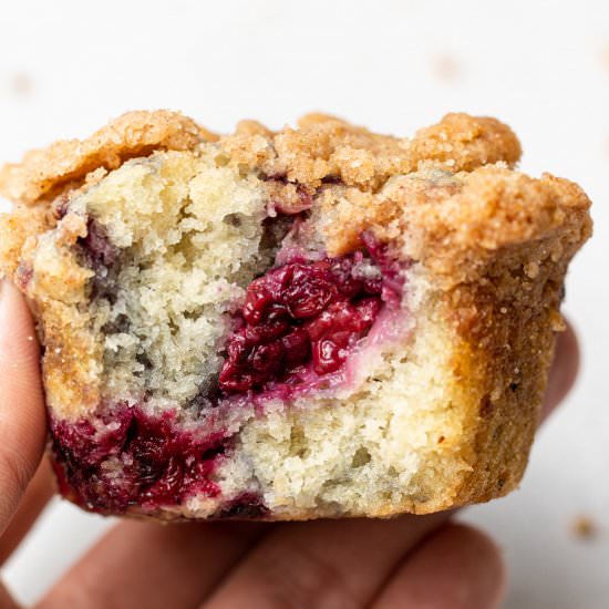 Blackberry Streusel Muffins - Recipe photo by cookiedoughdiaries