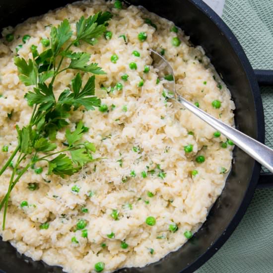 Zesty Pea Risotto - Recipe photo by Together to Eat