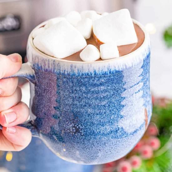 Slow Cooker Hot Chocolate - Recipe photo by OnMyKidsPlate