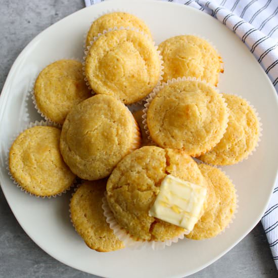 Homemade cornbread Muffins - Recipe photo by themidwestkitchenblog