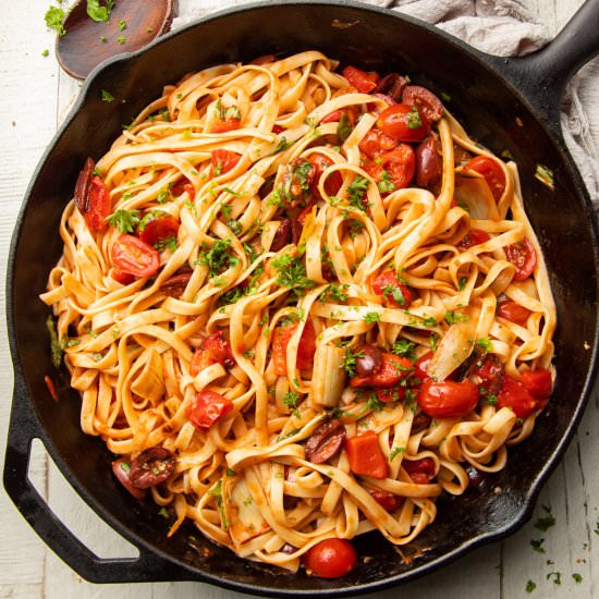 Mediterranean Pasta - Recipe photo by Connoisseurus Veg
