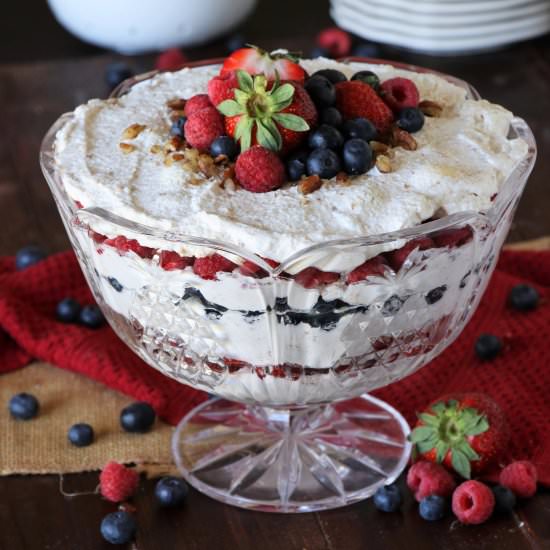 Triple Berry Punch Bowl Cake - Recipe photo by thekitchenismyplayground