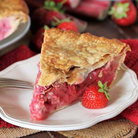 Strawberry Rhubarb Pie - Recipe photo by thekitchenismyplayground