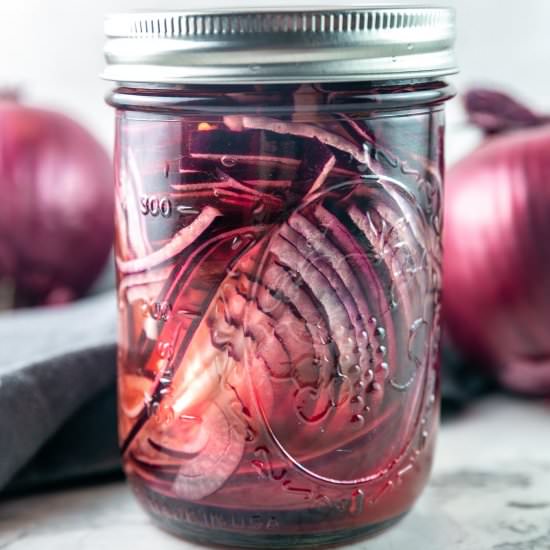 Quick Pickled Red Onions - Recipe photo by bunsenburnerbakery