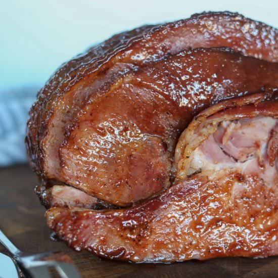 Baked Maple and Honey Glazed Ham - Recipe photo by Man Meets Oven