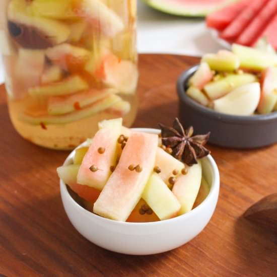 Fermented Watermelon Rind Pickles - Recipe photo by fANNEtastic food