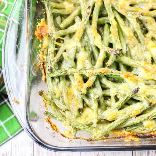 CHEESY GREEN BEAN CASSEROLE - Recipe photo by Stylish Cravings