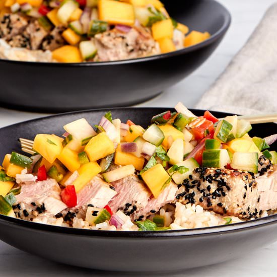 Sesame Seed Crusted Tuna with Mango - Recipe photo by casualepicure