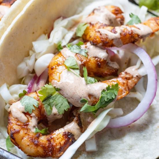 Air Fryer Shrimp Tacos - Recipe photo by MeganVsKitchen