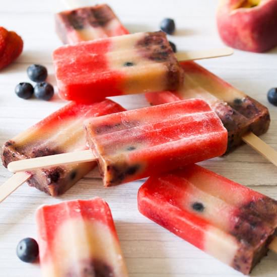 Red, White + Blueberry Popsicles - Recipe photo by sipandsanity