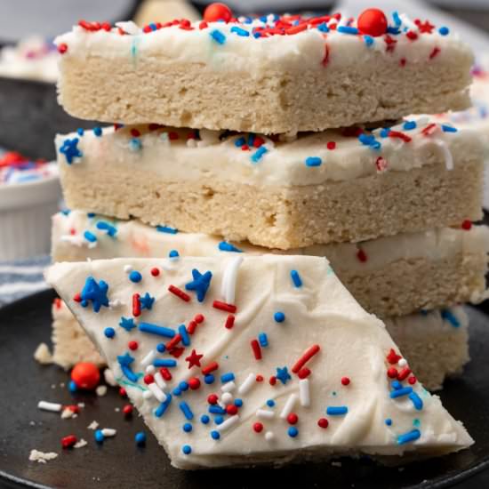 July 4th Sugar Cookie Bars - Recipe photo by One Hot Oven