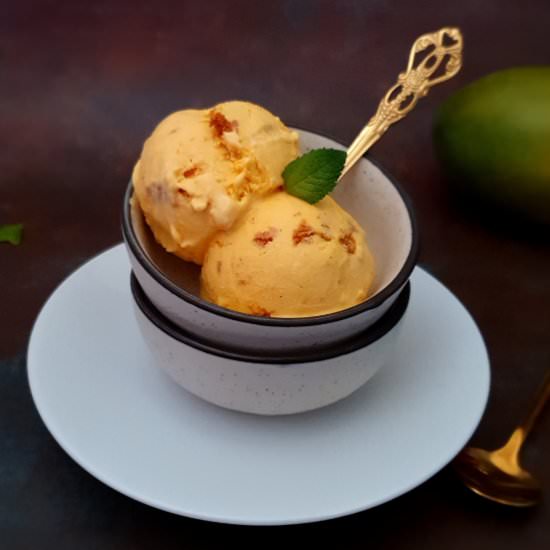 Mango Cheesecake Ice Cream Recipe - Recipe photo by Pavanis Kitchen