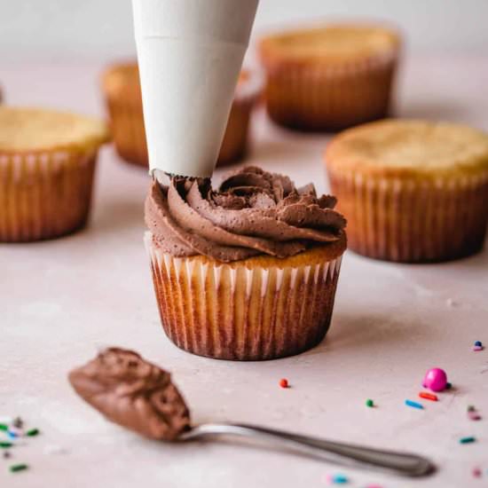 Dark Chocolate Buttercream Frosting - Recipe photo by kickassbaker