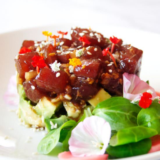 Tuna Tartare with a tangy marinade - Recipe photo by The Spanish Radish