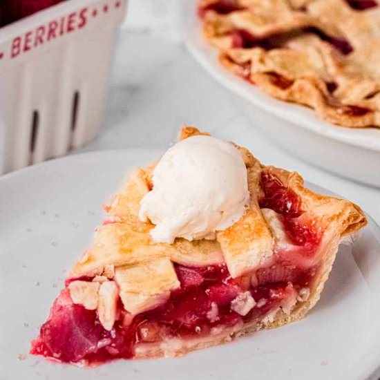 Strawberry Rhubarb Pie Recipe - Recipe photo by wholefully